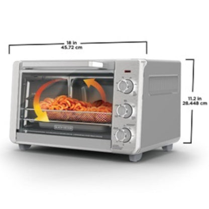 BLACK+DECKER Crisp 'N Bake™ Air Fry 6-Slice Toaster Oven - Factory Certified with Full Warranty - TO3405SSC