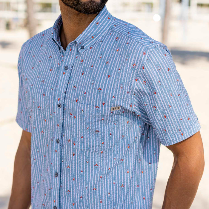 RSVLTS RSVLTS Short Sleeve Shirt Blast Off!  – Stretch Seersucker Short Sleeve Shirt Blast Off!  – Stretch Seersucker Short Sleeve Shirt