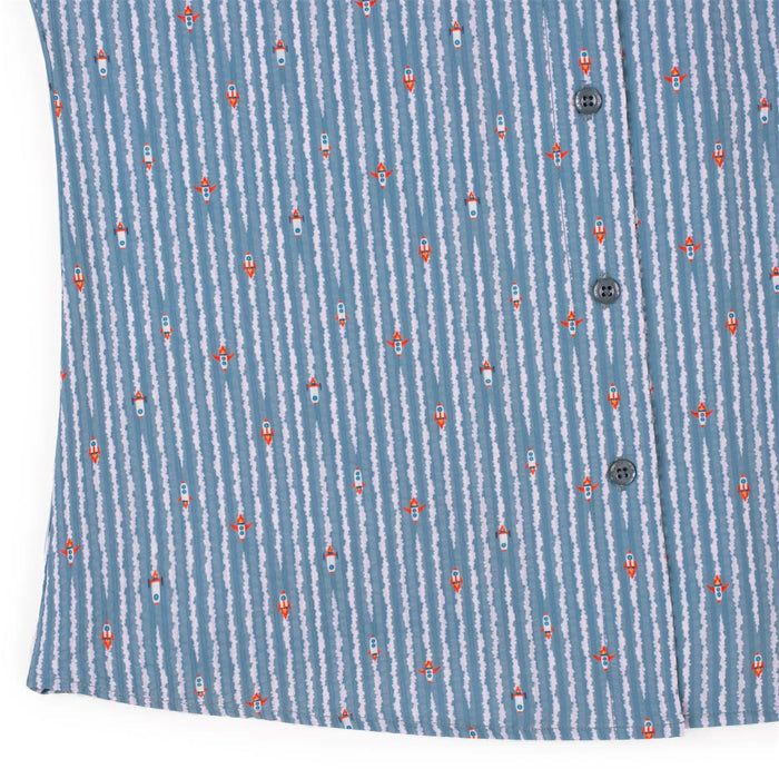 RSVLTS RSVLTS Women's Short Sleeve Shirt Blast Off! – Women's Stretch Seersucker Short Sleeve Shirt Blast Off! – Women's Stretch Seersucker Short Sleeve Shirt