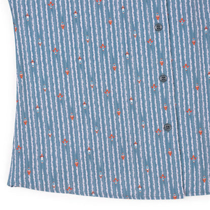 RSVLTS RSVLTS Women's Short Sleeve Shirt Blast Off! – Women's Stretch Seersucker Short Sleeve Shirt Blast Off! – Women's Stretch Seersucker Short Sleeve Shirt