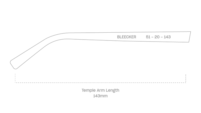 measurement::arm length Bleecker Eyeglasses square plastic