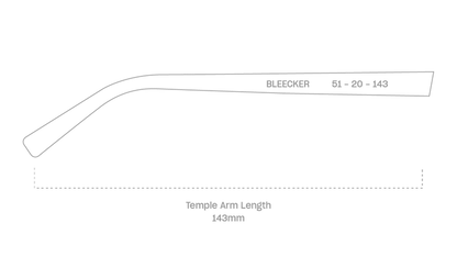 measurement::arm length Bleecker Eyeglasses square plastic