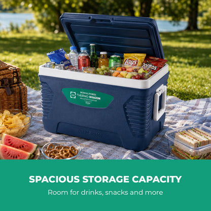 Blue 32L Insulated Ice Cooler Box For Picnic