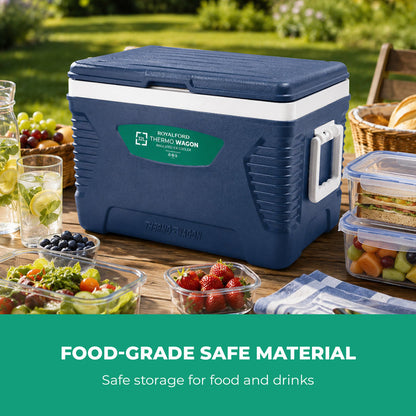Blue 32L Insulated Ice Cooler Box For Picnic
