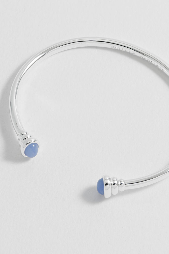 Blue Quartz Cabochon Open Bangle