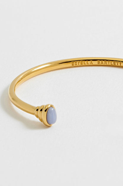 Blue Quartz Cabochon Open Bangle