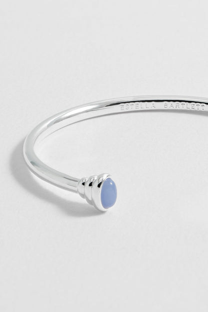 Blue Quartz Cabochon Open Bangle