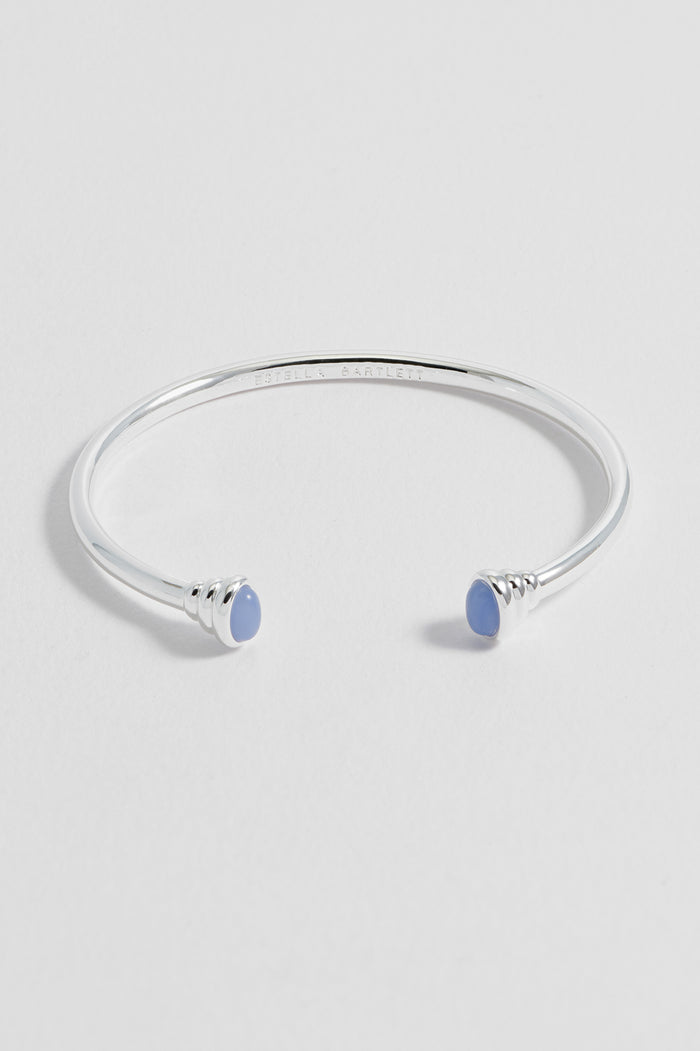 Blue Quartz Cabochon Open Bangle