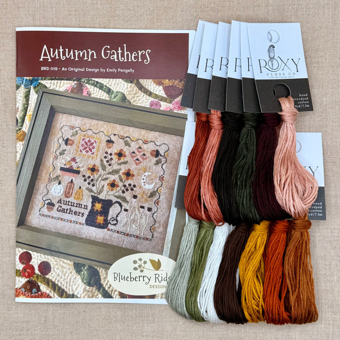 Blueberry Ridge Design - Autumn Gathers - Cross Stitch Chart and/or Roxy Floss Co Threads