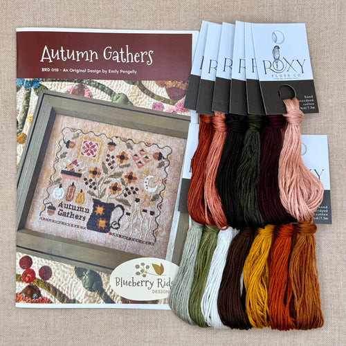 Blueberry Ridge Design - Autumn Gathers - Cross Stitch Chart and/or Roxy Floss Co Threads