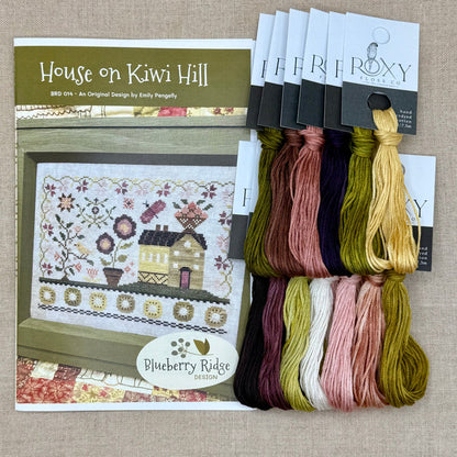Blueberry Ridge Design - House on Kiwi Hill - Cross Stitch Chart and/or Roxy Floss Co Threads