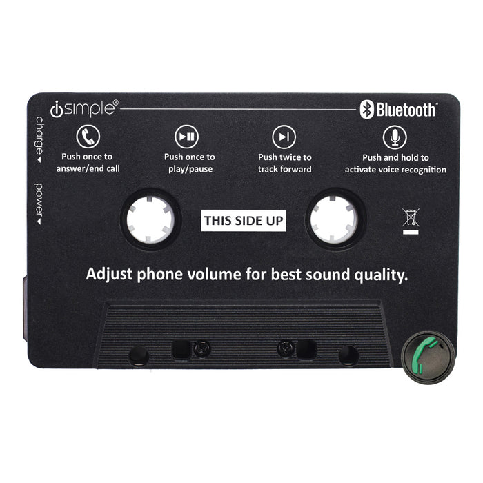 Bluetooth cassette adapter with button control instructions