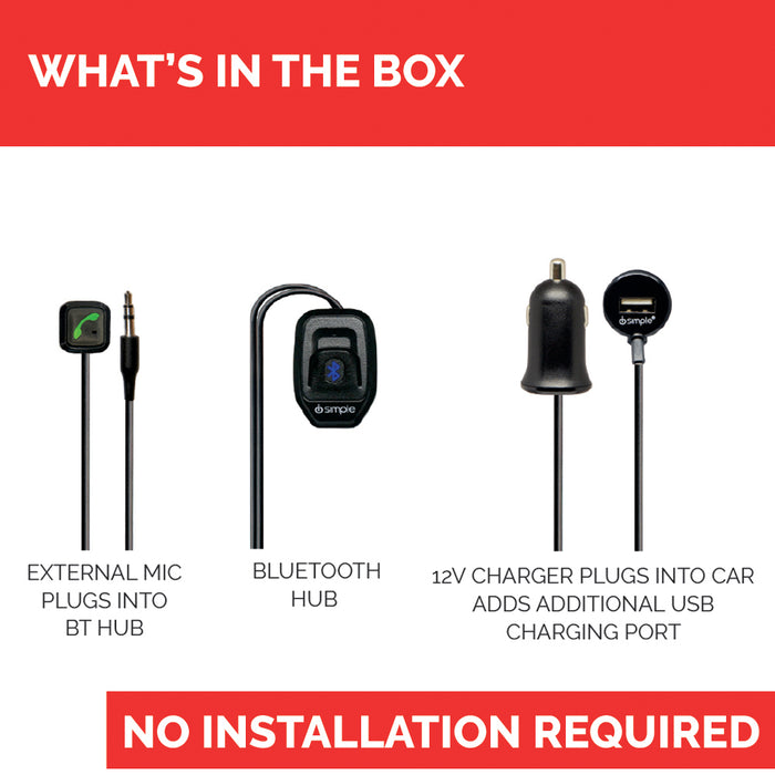 External microphone Bluetooth hub and 12V car charger with USB port