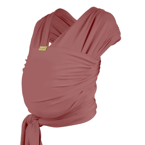 A Boba Classic Baby Wrap, made from a soft 95% French Terry cotton blend and 5% Spandex. Ergonomic, award-winning design fits babies from 7 Ibs to 35 Ibs, best up to 20 Ibs. Machine washable, dryer friendly, and certified hip-healthy. Dusty Pink