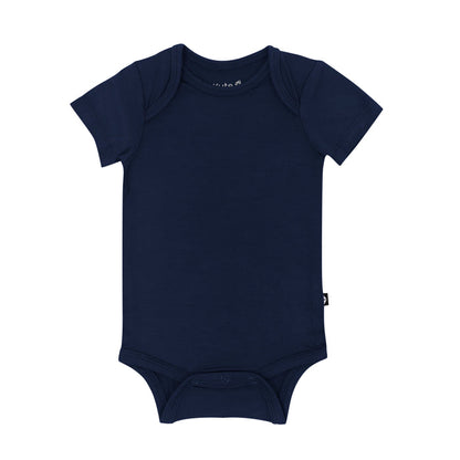 Flat lay of Kyte Baby Short Sleeve Bodysuits Bodysuit in Navy