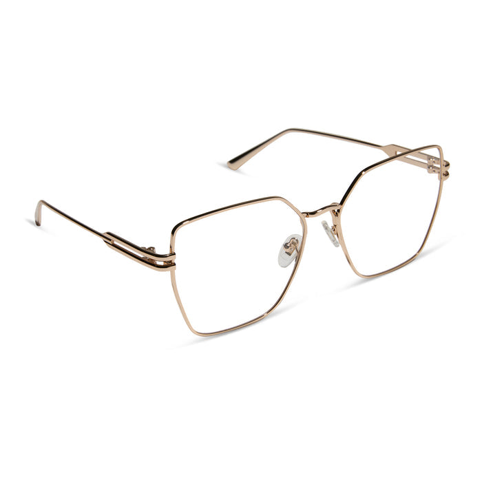 diff eyewear bonnie square prescription glasses gold angled view