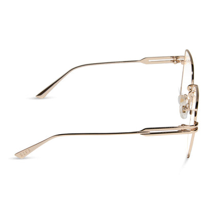 diff eyewear bonnie square prescription glasses gold side view