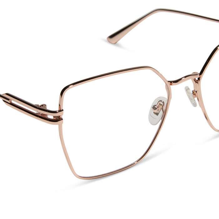 diff eyewear bonnie square prescription glasses rose gold detailed view