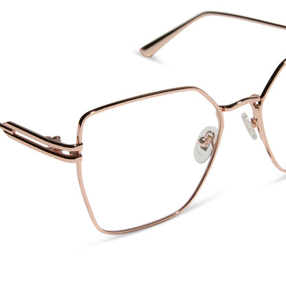 diff eyewear bonnie square prescription glasses rose gold detailed view