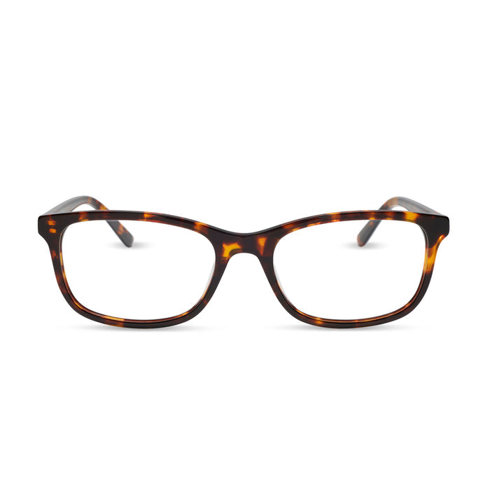 diff eyewear featuring the bradford rectangle prescription glasses with a rich tort frame front view