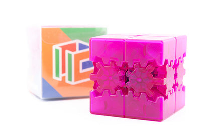 Bram & Oskar Gear 2x2 Cube (DIY 6-Color Stickers) (Limited Edition) - Transparent Purple