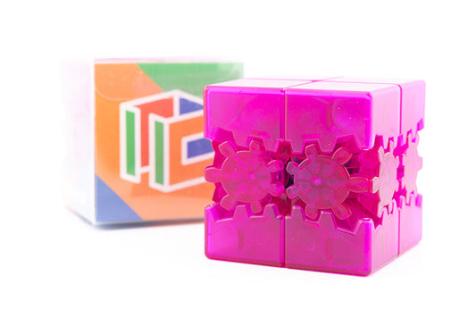 Bram & Oskar Gear 2x2 Cube (DIY 6-Color Stickers) (Limited Edition) - Transparent Purple