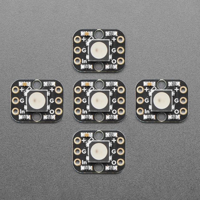 Breadboard-friendly RGB Smart NeoPixel - Pack of 5 by Adafruit - The Pi Hut