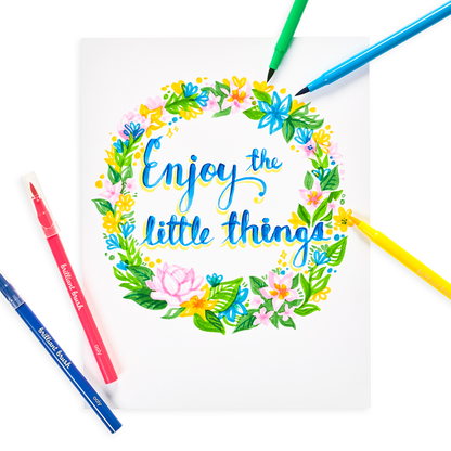 Wreath drawing with Brilliant Brush Markers