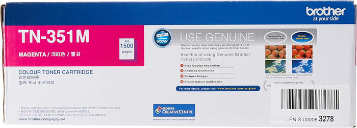 Brother TN351M ASA Original Toner Cartridge Compatible With HL MFC Series 1500 Pages Magenta