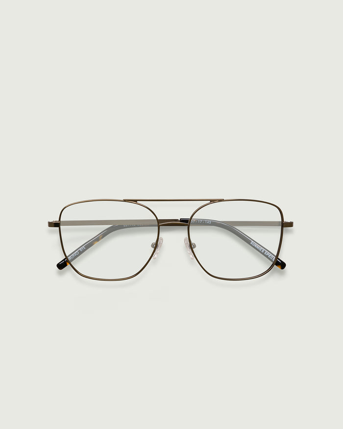 Rye::Bruno Eyeglasses pilot brown metal top