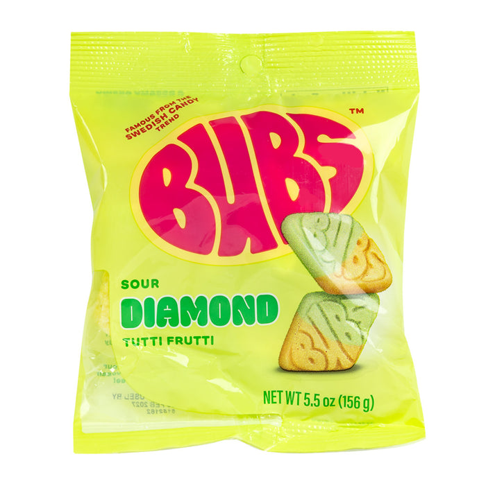 Bubs Sour Diamond Tutti Frutti Gummy Candy Peg Bag - 8 Count