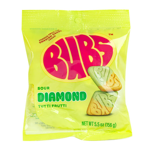 Bubs Sour Diamond Tutti Frutti Gummy Candy Peg Bag - 8 Count
