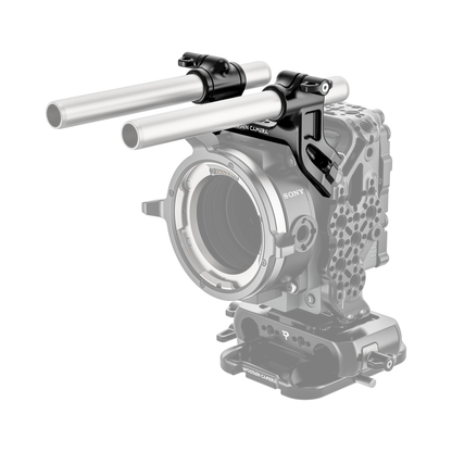 cage mount top dual rod clamp on camera with rods