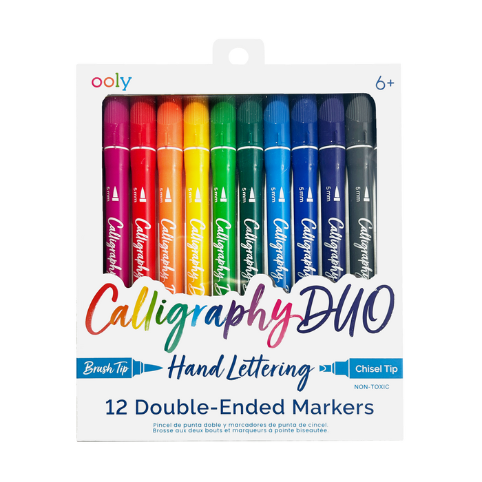 OOLY Calligraphy Duo Double-Ended Markers front of packaging