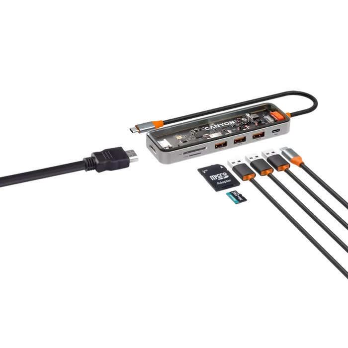 Canyon 7 PORT USB-C HUB DS-13 | CNS - TDS13 Canyon USB Hub Euronics Ireland