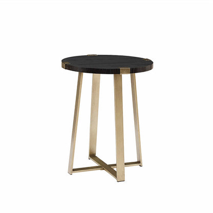 Capri Round End Table - Black Oak, Gold by Criterion - Home Living Store - End Table