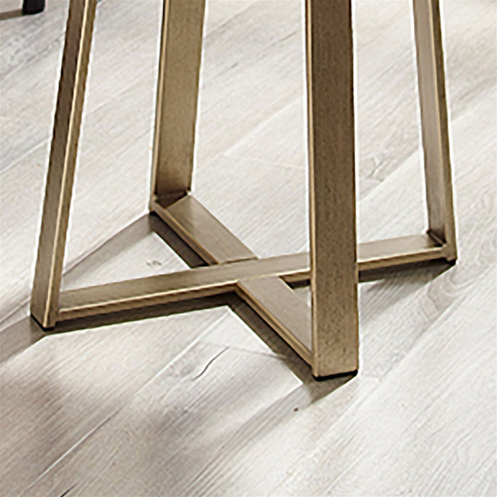 Capri Round End Table - Black Oak, Gold by Criterion - Home Living Store - End Table