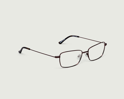 Walnut::Casper Eyeglasses rectangle brown metal front diagonal