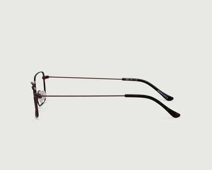 Walnut::Casper Eyeglasses rectangle brown metal side