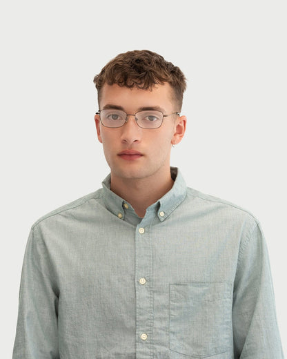 lifestyle-Walnut::men Casper Eyeglasses rectangle brown metal