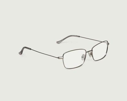 Coin::Casper Eyeglasses rectangle gray metal front diagonal