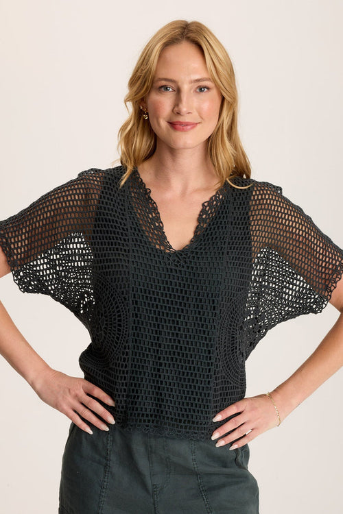 XCVI Centre Crochet Layered Top