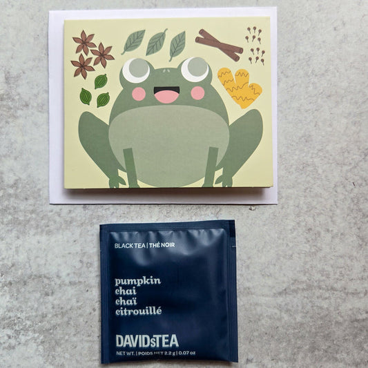 Chai Frog Greeting Card + Tea Bag