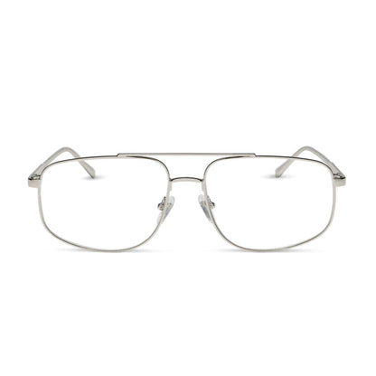 diff eyewear featuring the charley navigator prescription glasses with a silver frame front view