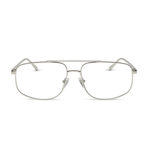 diff eyewear featuring the charley navigator prescription glasses with a silver frame front view