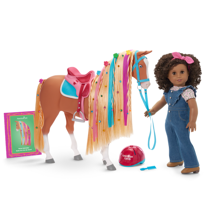 Chestnut Charm Horse & Western Flowers Denim Jumpsuit for 18-inch Dolls