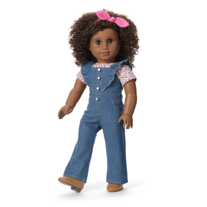 Chestnut Charm Horse & Western Flowers Denim Jumpsuit for 18-inch Dolls
