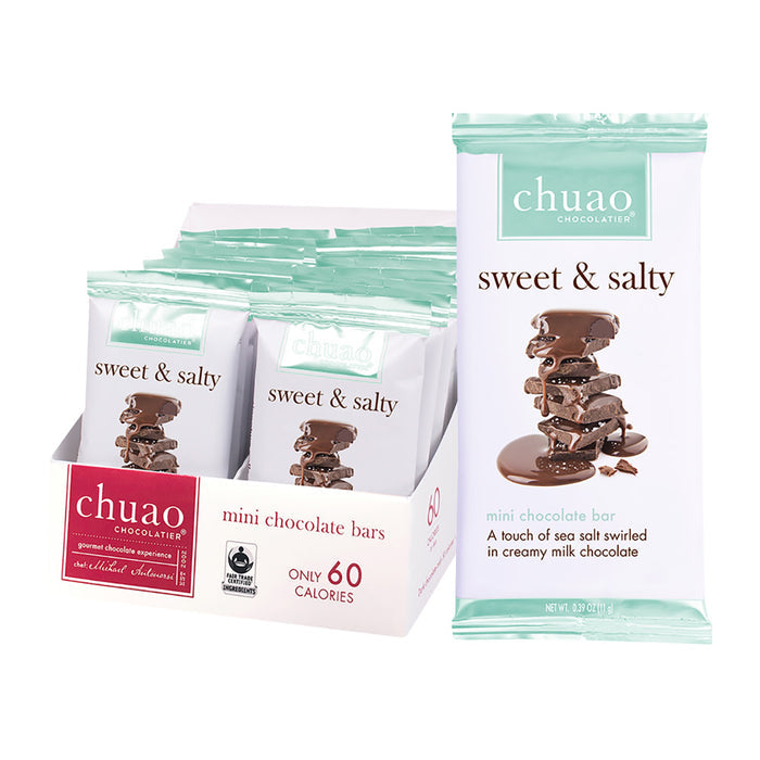 Chuao Chocolatier Mini Sweet and Salty Milk Chocolate Bars - 24 Count