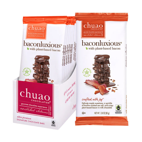 Chuao Chocolatier Plant Based Baconluxious Chocolate Bar - 24 Count