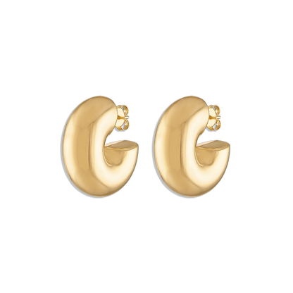 Chubby Hoops - 18k gold filled 18mm chunky hoop earrings